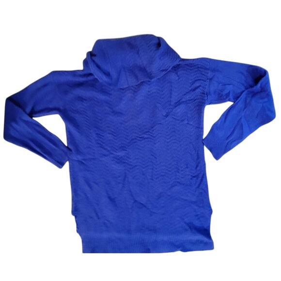 Verve ami medium blue long sleeve cowl neck sweater - Picture 2 of 5